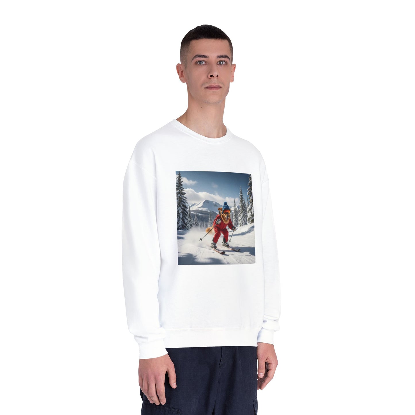 Skiing Dog Graphic Unisex NuBlend Crewneck Sweatshirt