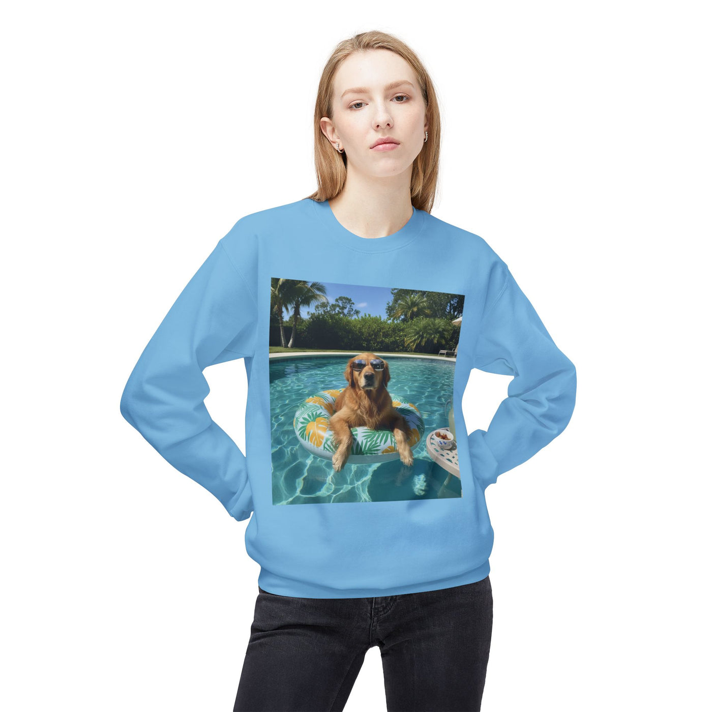Swimming Pool Vibes Dog Crewneck Sweatshirt