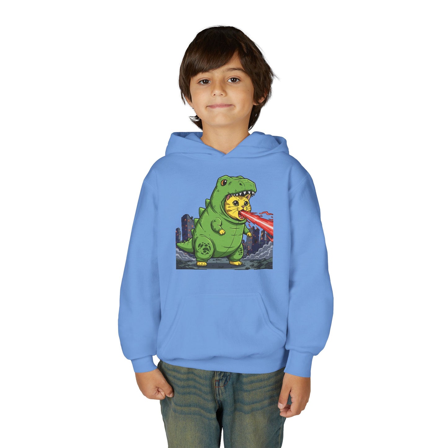 Cat cosplay Godzilla Unisex Kids Hoodie style 4