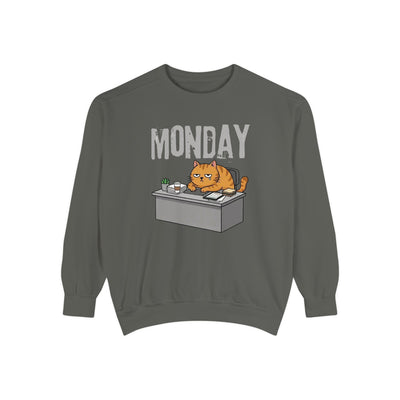 Monday Face Cat Stares Blankly Unisex Crewneck Sweatshirt style 6