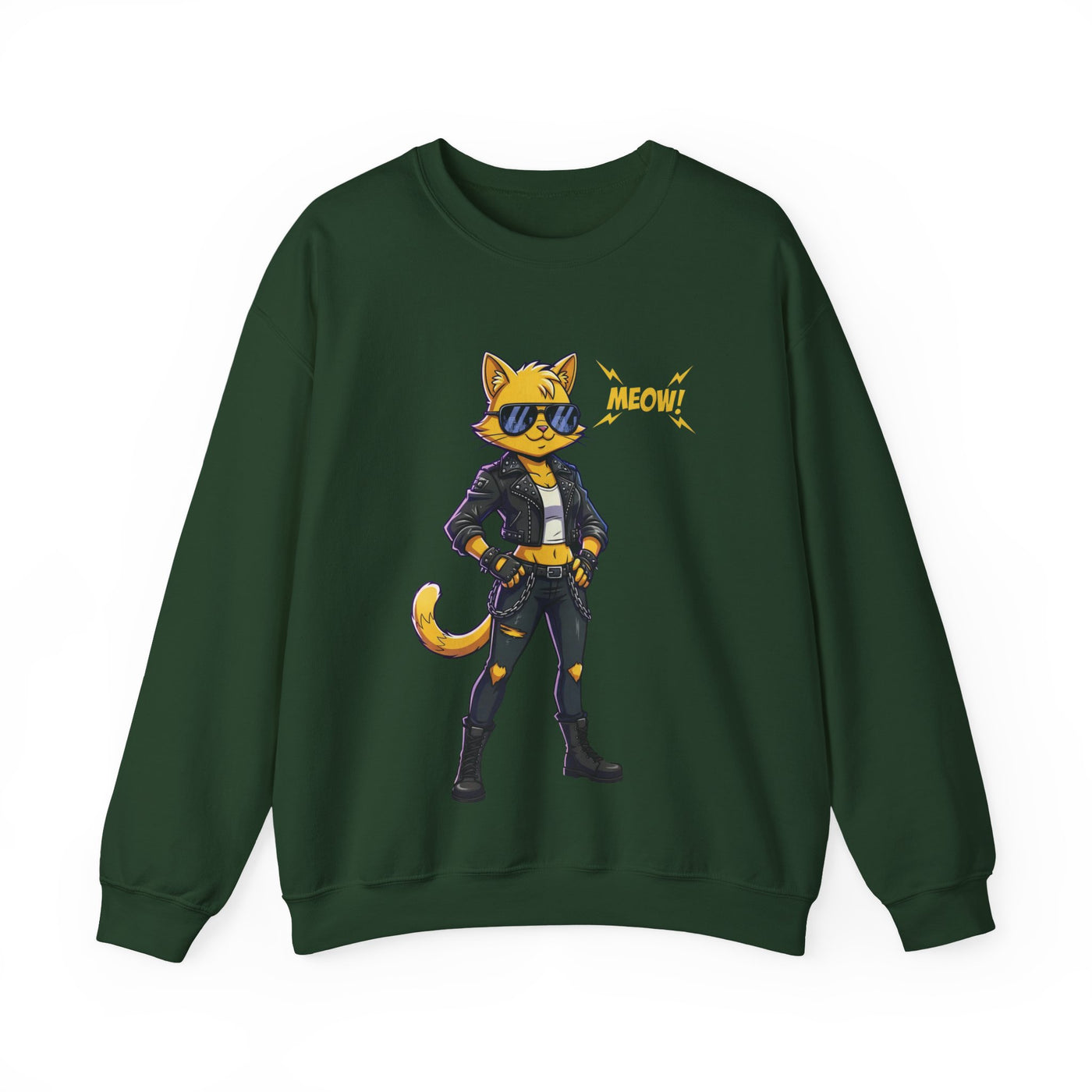 Cool Cat style 4 Unisex Crewneck Sweatshirt | Cozy Gift for Cat Lovers, Casual Wear, Unique Graphic Sweatshirt, Birthday Gift, Everyday Style