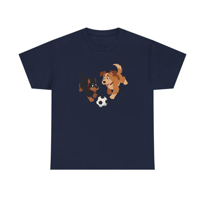 Playful Puppy Soccer Unisex Tee - Cute Dog T-Shirt for Pet Lovers, Dog Owners, Sports Enthusiasts, Gifts for Animal Lovers, Casual Everyday Wear