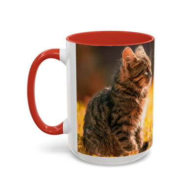 Golden Autumn Cat Coffee Mug - Cute Cat Mug, Nature Lover Gift, Cozy Kitchen Decor, Fall Drinkware, Cat Lover Gift