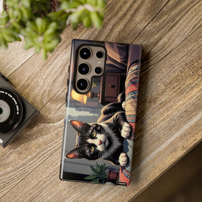 Cat on the bed - Tough Phone Case for Apple iPhone & Samsung Galaxy, Cute Pet Accessories, Gift for Cat Lovers