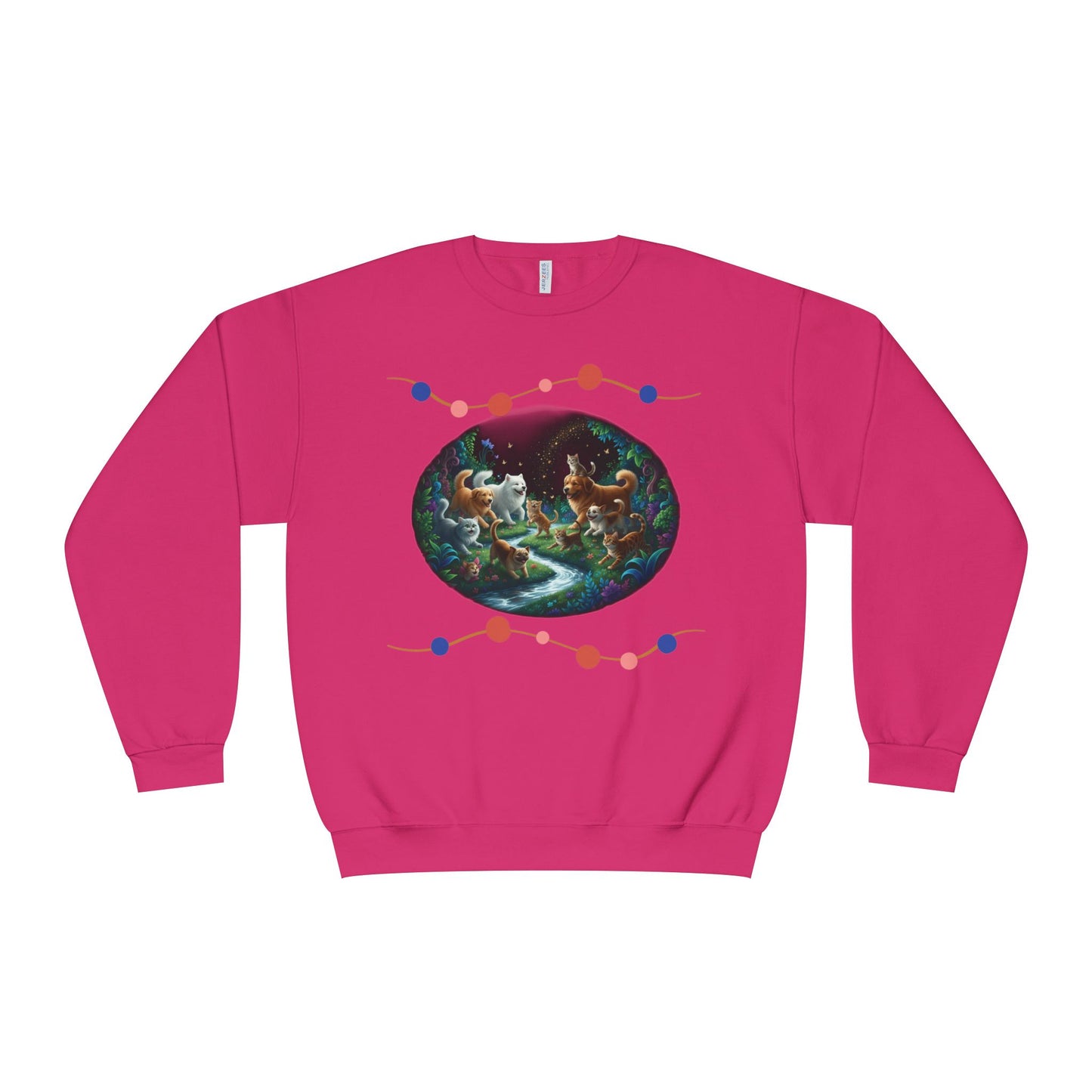 Cats & Dogs Happy Garden Unisex NuBlend Crewneck Sweatshirt style 1