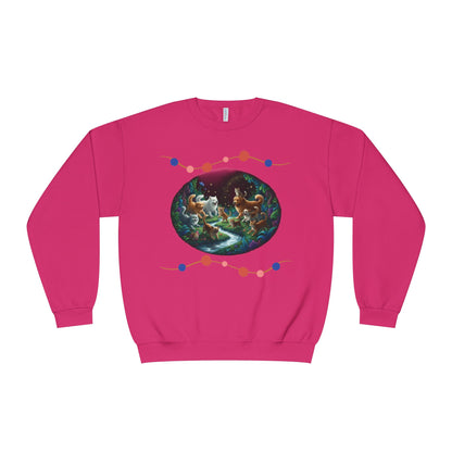 Cats & Dogs Happy Garden Unisex NuBlend Crewneck Sweatshirt style 1