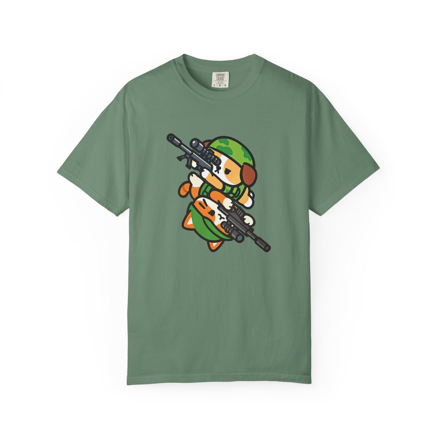 Cute Soldier Sniper Dog & Cat Unisex Graphic T-Shirt