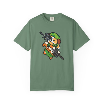 Cute Soldier Sniper Dog & Cat Unisex Graphic T-Shirt