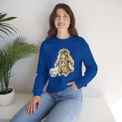 Watercolor Cat & Dog painting Unisex Crewneck Sweatshirt style 1