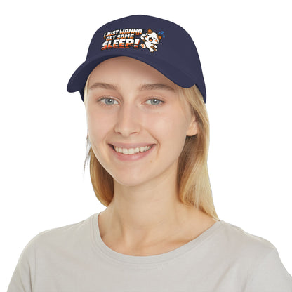 I Just Wanna Get Some Sleep Pixel Cat Low Profile Cap Hat