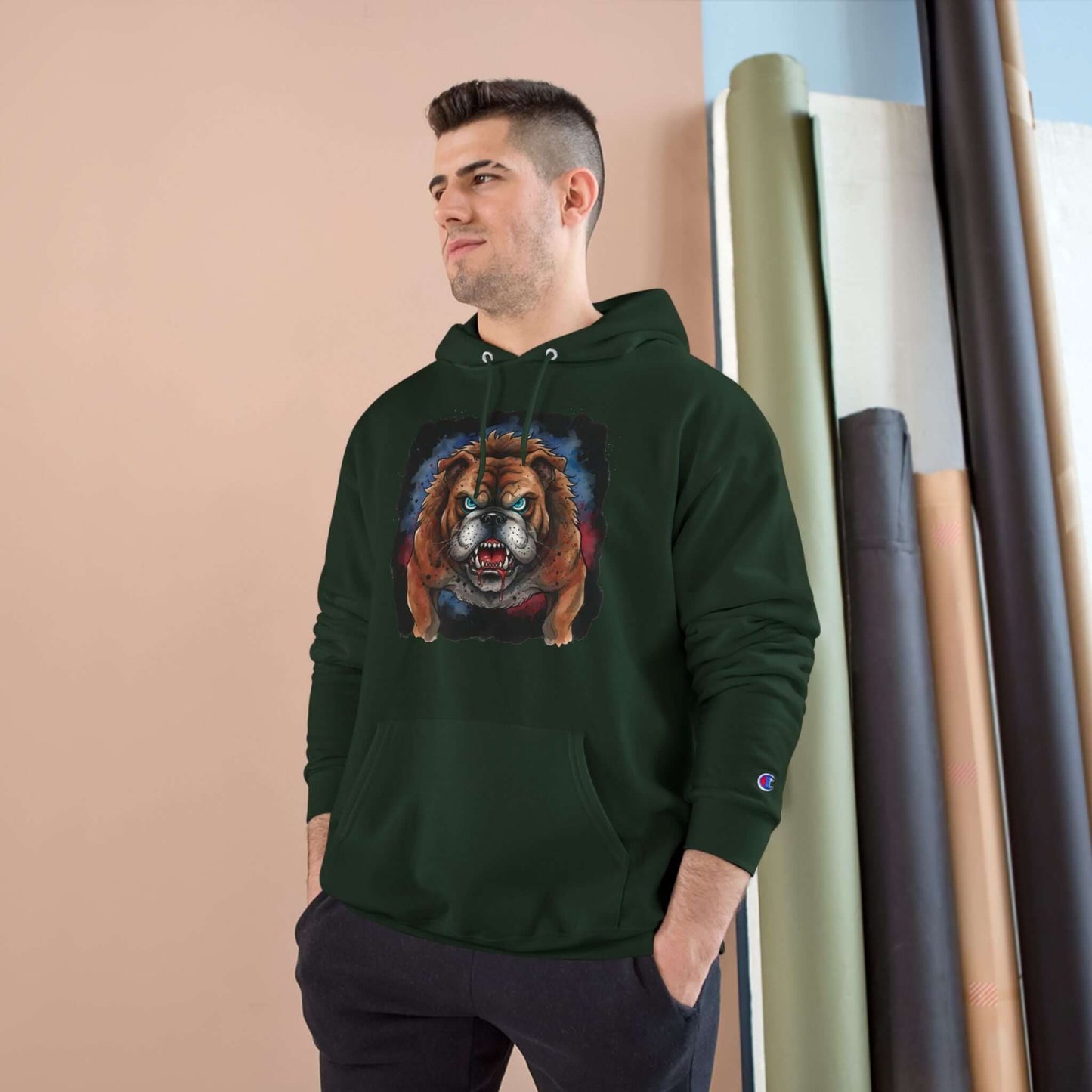 Angry Dog Men and Women Champion Hoodie style 4