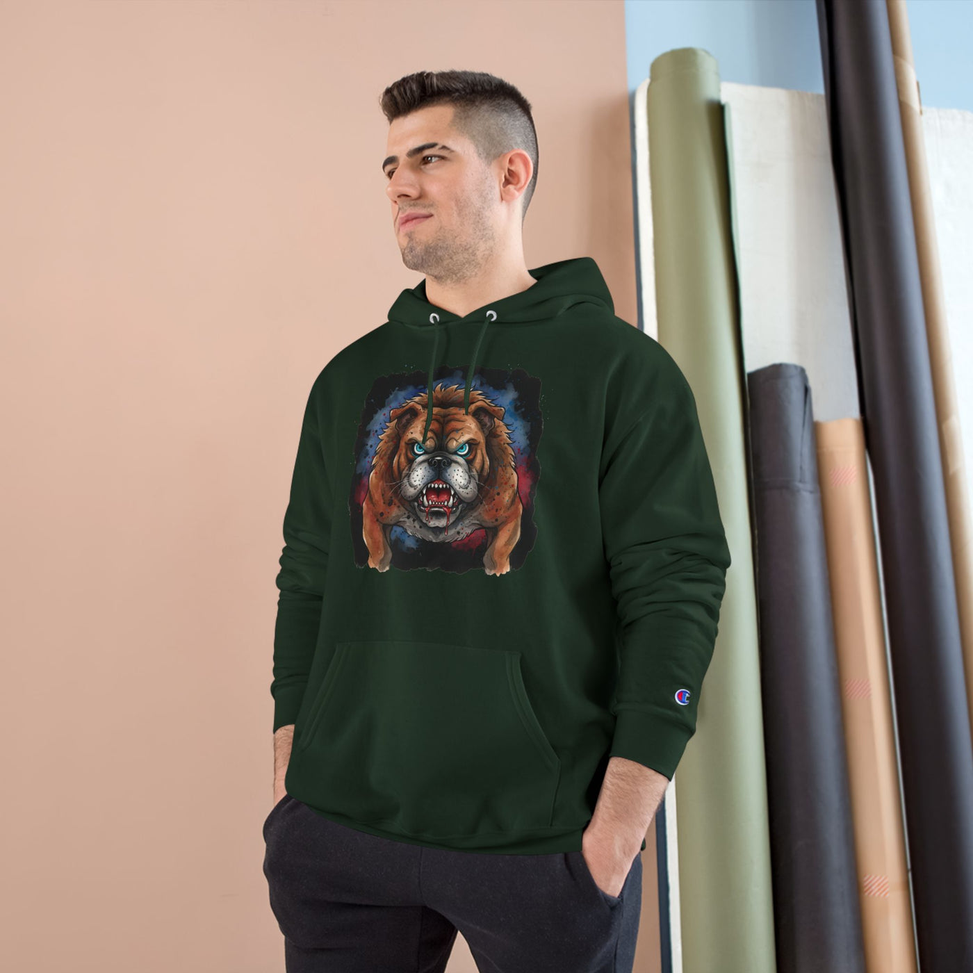 Angry Dog style 4 Men and Women Champion Hoodie