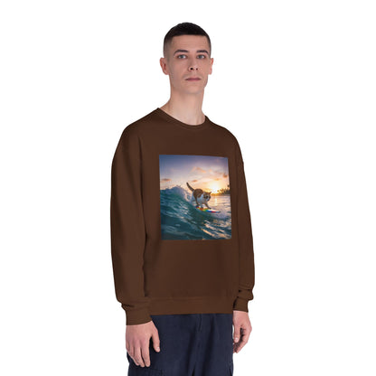 Surfing Cat Unisex NuBlend Crewneck Sweatshirt style 2