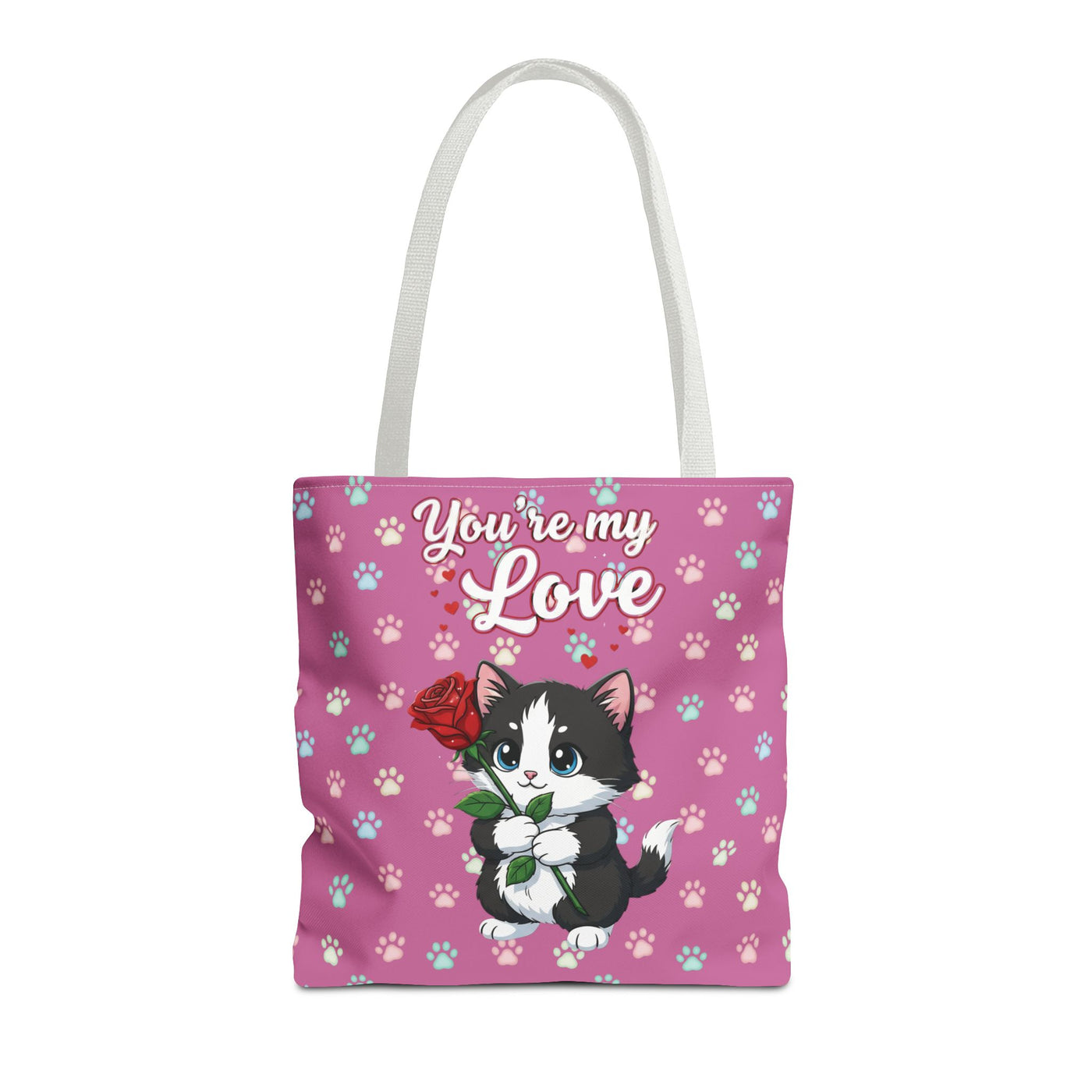 Cute Cat Lover Tote Bag - You're My Love style 1