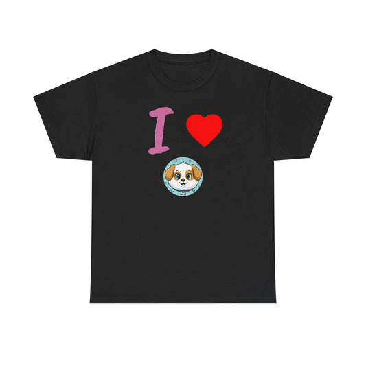 I Love Dogs in Love Unisex Tee - Cute Dog T-Shirt for Pet Lovers, Dog Owners, Sports Enthusiasts, Gifts for Animal Lovers, Casual Everyday Wear