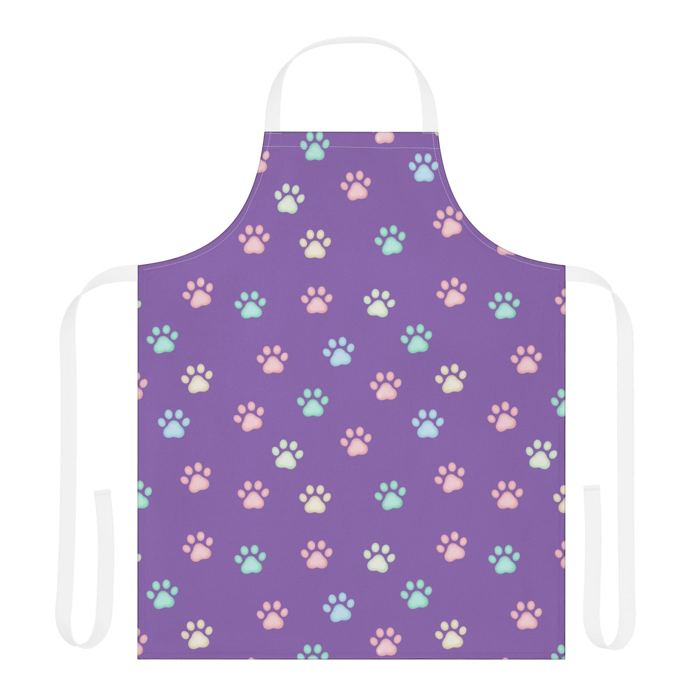 Cute Pet Lover's Apron with 5-Color Straps, Cat Paw Print Kitchen Apron, Gift for Animal Lovers, Cooking Accessory, Pet-Themed Gift