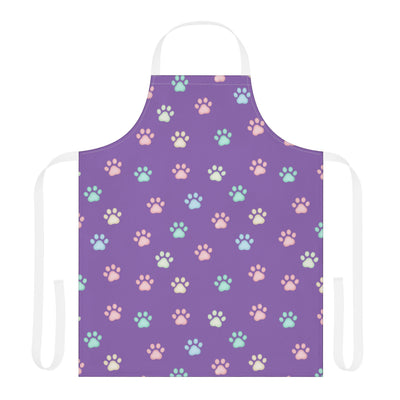Cute Pet Lover's Apron with 5-Color Straps, Cat Paw Print Kitchen Apron, Gift for Animal Lovers, Cooking Accessory, Pet-Themed Gift
