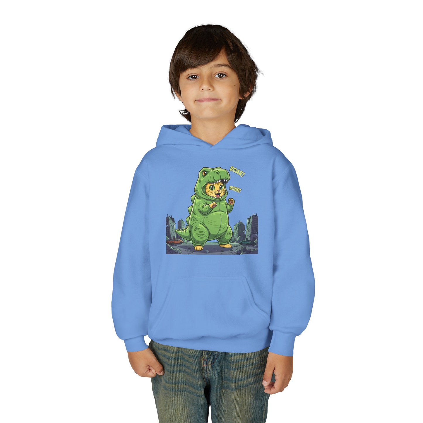 Cat cosplay Godzilla Unisex Kids Hoodie style 2