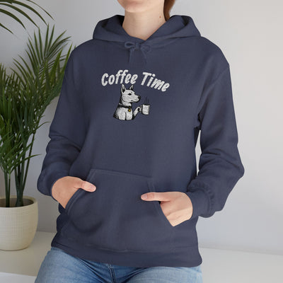 Coffee Time Dog Embroidered style 1 Unisex Pullover Hoodie