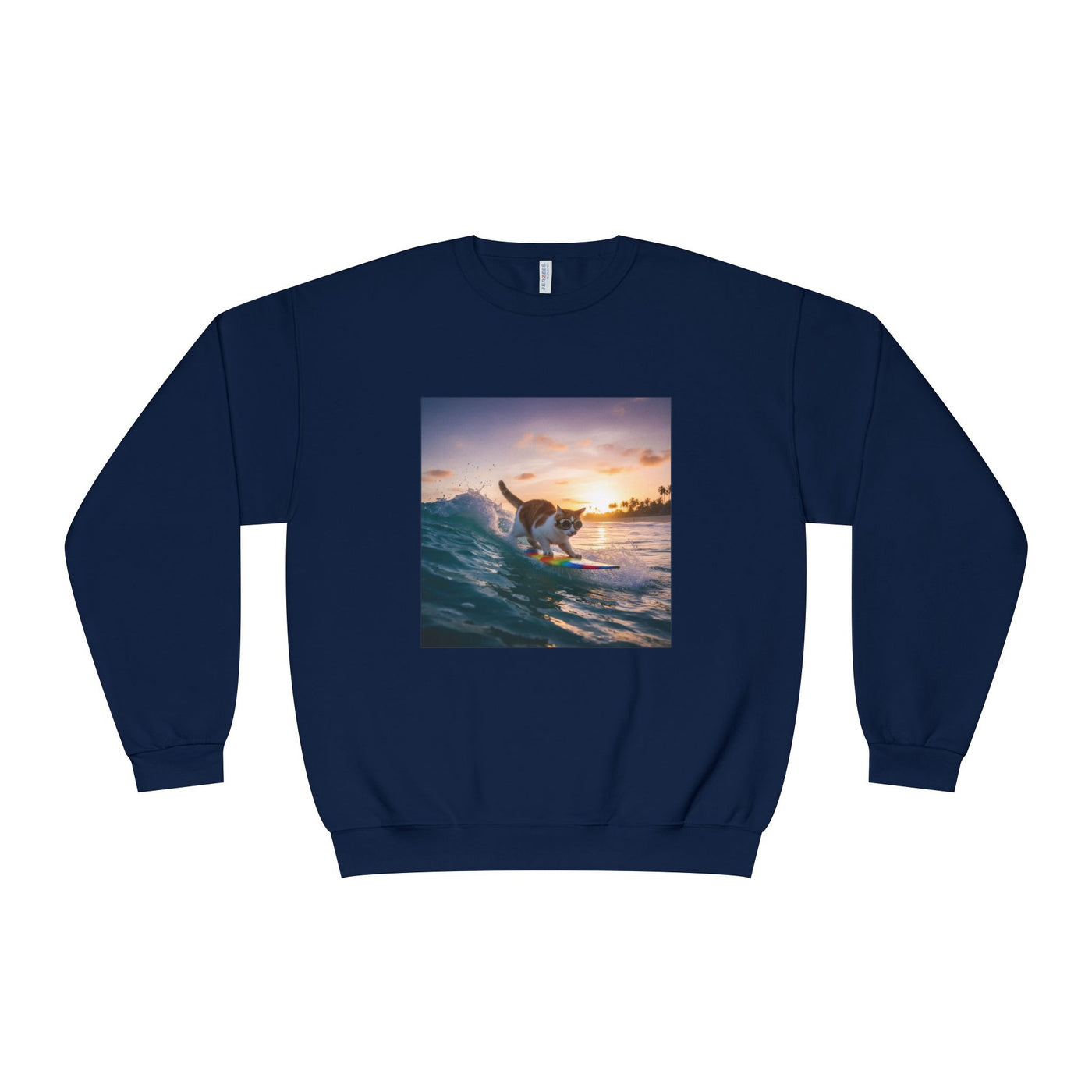 Surfing Cat style 2 Unisex NuBlend® Crewneck Sweatshirt
