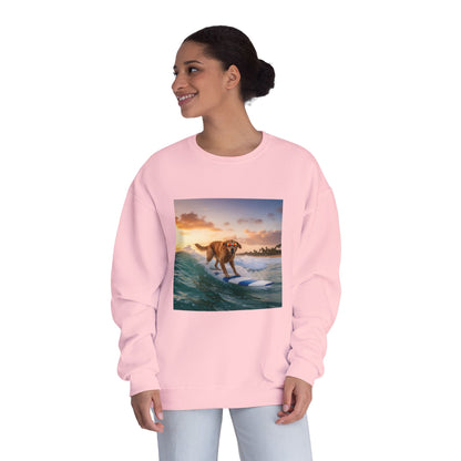 Surfing Dog Graphic Unisex NuBlend Crewneck Sweatshirt style 1