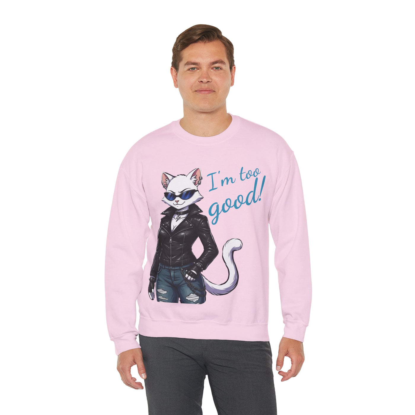 Cool Cat style 3 Unisex Crewneck Sweatshirt | Cozy Gift for Cat Lovers, Casual Wear, Unique Graphic Sweatshirt, Birthday Gift, Everyday Style