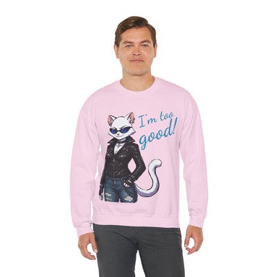 Cool Cat style 3 Unisex Crewneck Sweatshirt | Cozy Gift for Cat Lovers, Casual Wear, Unique Graphic Sweatshirt, Birthday Gift, Everyday Style