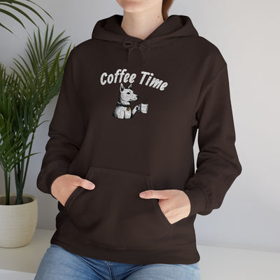 Coffee Time Dog Embroidered style 1 Unisex Pullover Hoodie