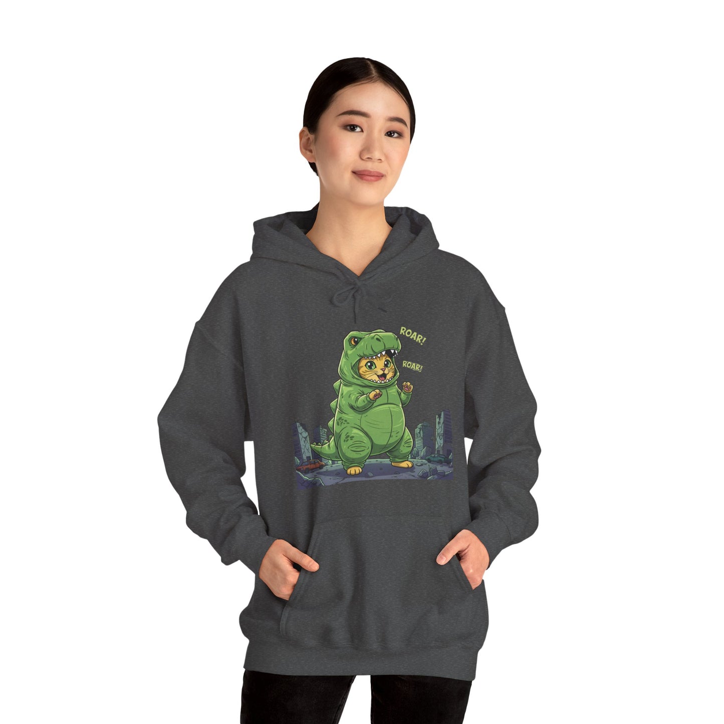 Cat cosplay Godzilla Funny Design Unisex Hoodie style 2