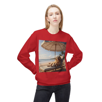 Beach Vibes Dog Graphic Unisex Crewneck Sweatshirt