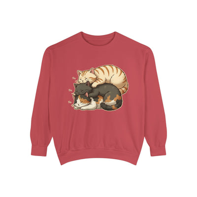 3 Cute Sleeping Cats style 4 Cozy Graphic Unisex Crewneck Sweatshirt