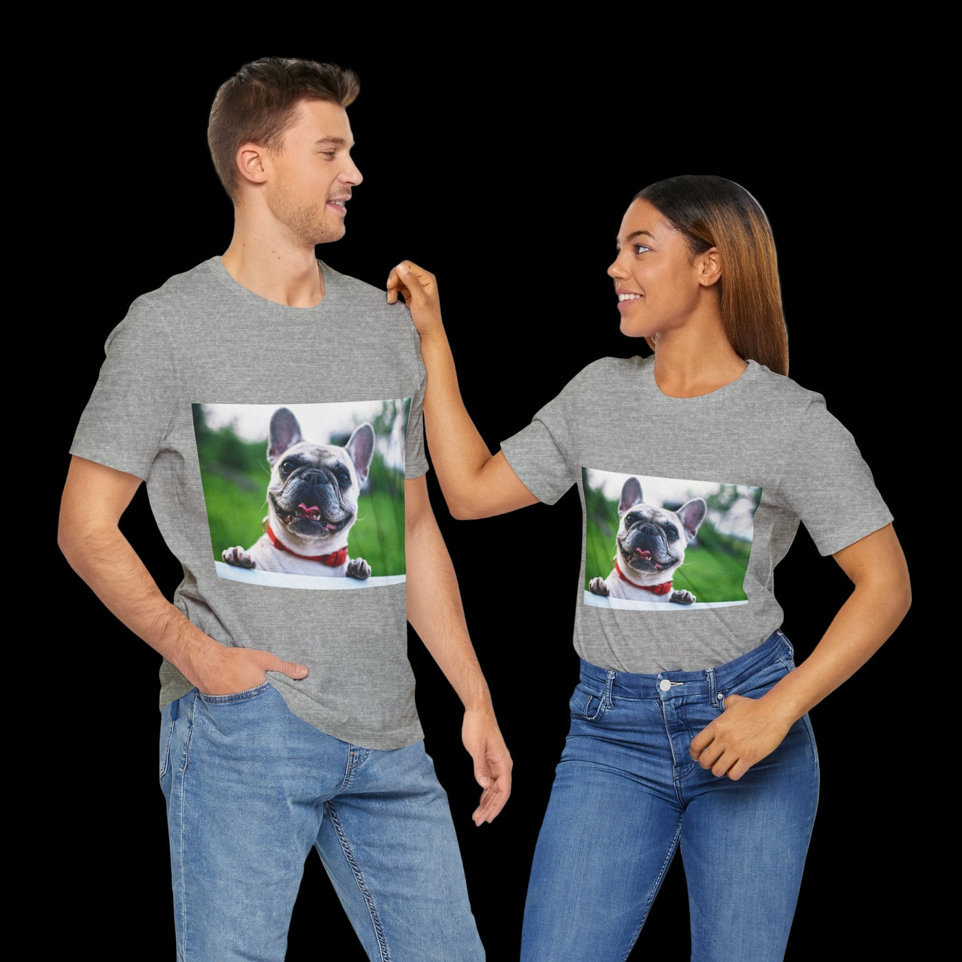 Puppy on the fence - Unisex Jersey Short Sleeve Tee