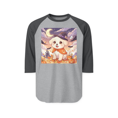 Halloween Cute Puppy Anime Unisex Raglan Shirt style 2