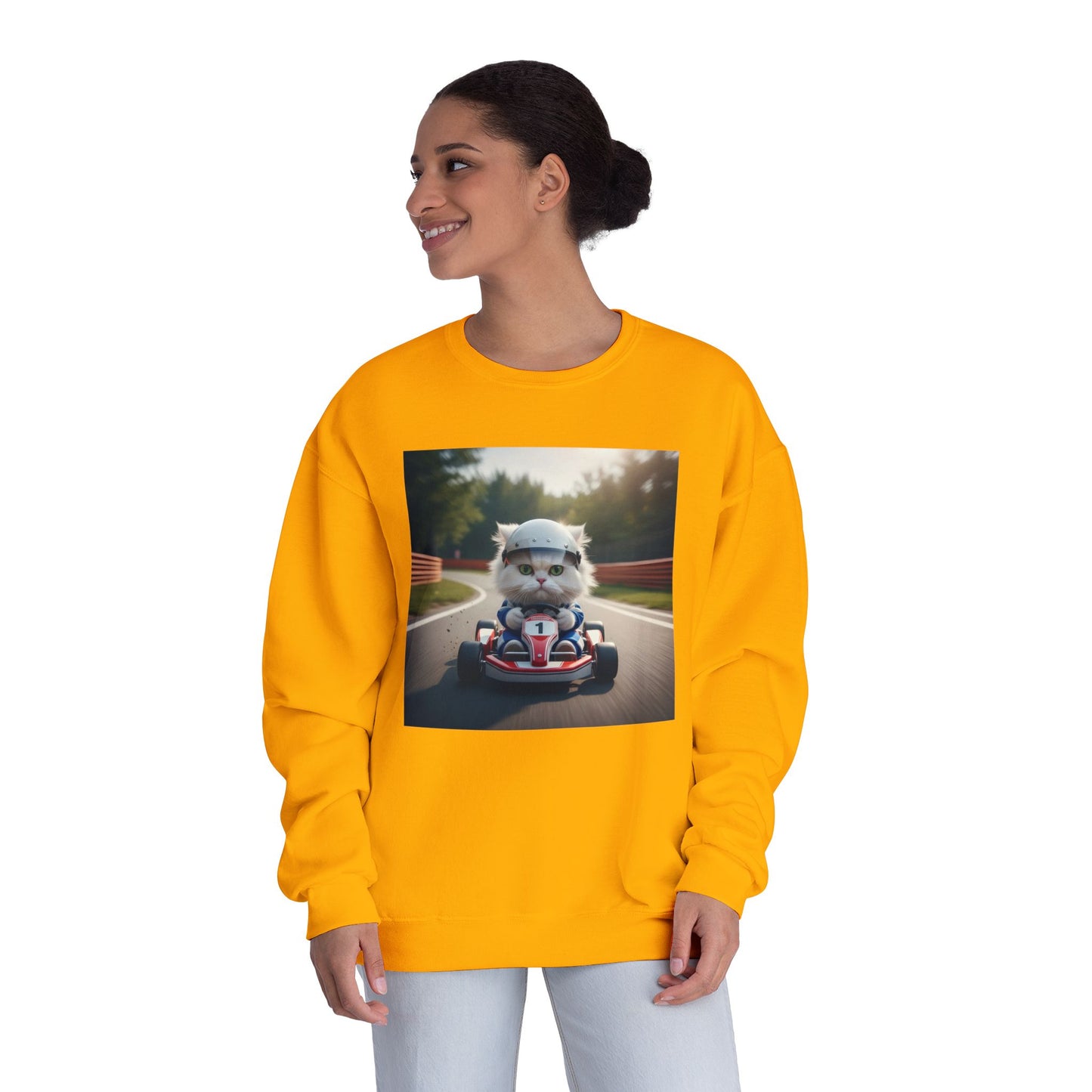 Go Kart Cat Unisex NuBlend Crewneck Sweatshirt style 1