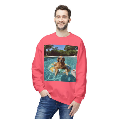 Swimming Pool Vibes Graphic Dog Unisex Crewneck Sweatshirt