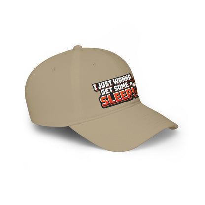 I Just Wanna Get Some Sleep Pixel Dog Low Profile Cap Hat