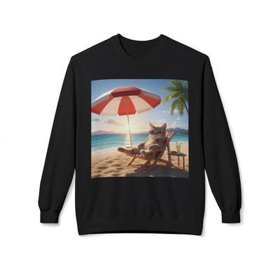 Beach Vibes Cat Crewneck Sweatshirt