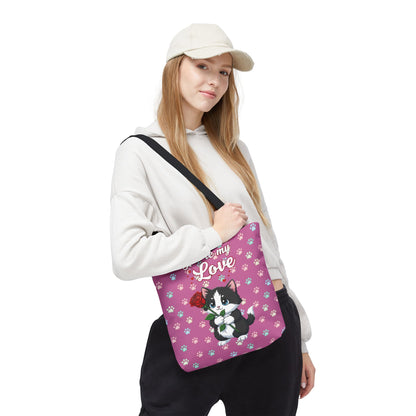 Cute Cat Lover Tote Bag - You're My Love style 1