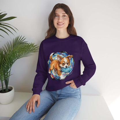 Watercolor Dog painting Unisex Crewneck Sweatshirt style 4