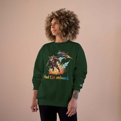 Mad Cat Onboard Graphic Champion Crewneck Sweatshirt style 2