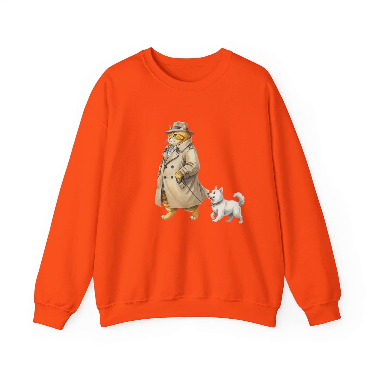 Watercolor Cat & Dog painting unisex Crewneck Sweatshirt style 2