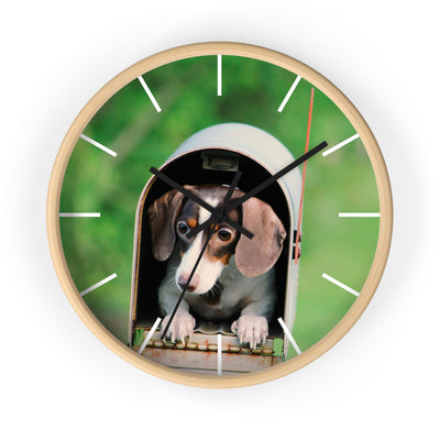 Dog in Post Box Wall Clock