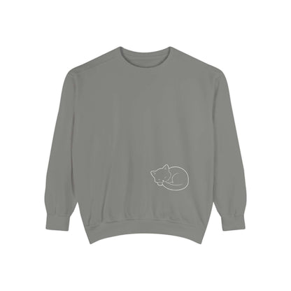 Sleeping cat shadow Graphic Unisex Crewneck Sweatshirt style 1 White