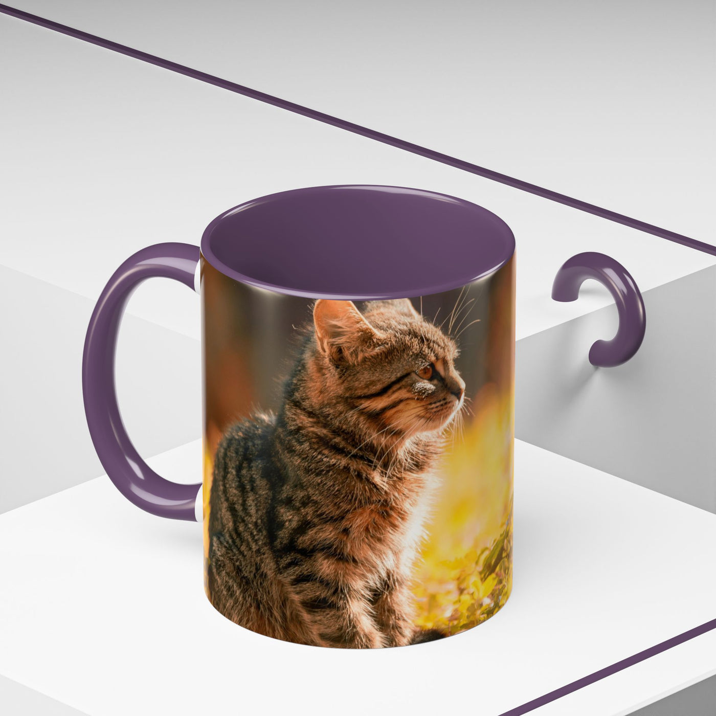 Golden Autumn Cat Coffee Mug - Cute Cat Mug, Nature Lover Gift, Cozy Kitchen Decor, Fall Drinkware, Cat Lover Gift