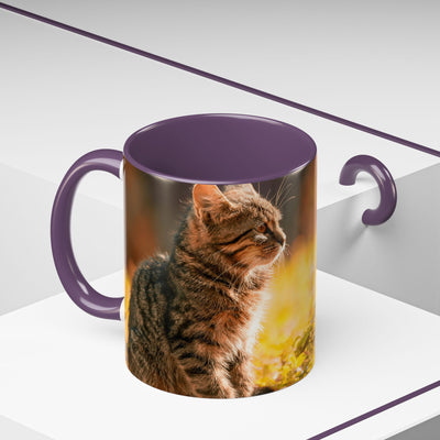 Golden Autumn Cat Coffee Mug - Cute Cat Mug, Nature Lover Gift, Cozy Kitchen Decor, Fall Drinkware, Cat Lover Gift