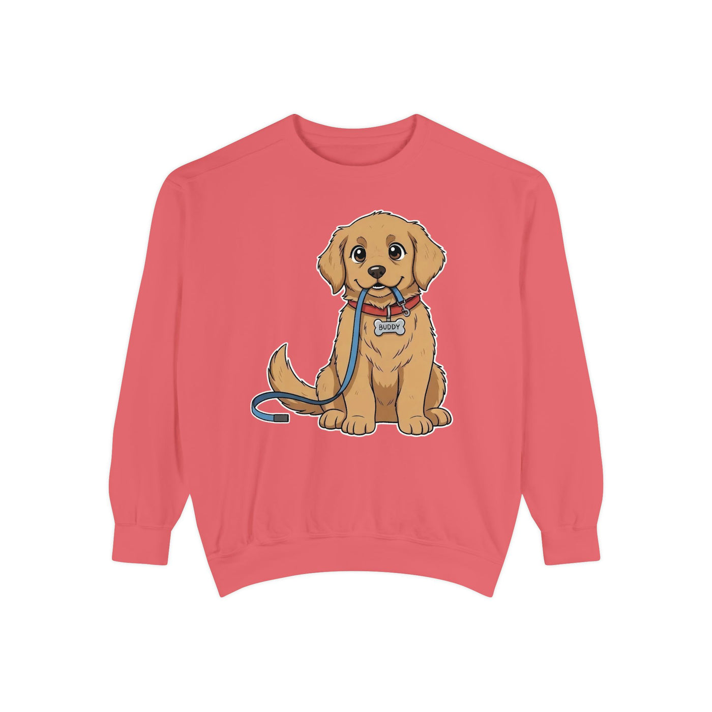 Cute Dog Walk Time style 2 Cozy Graphic Unisex Crewneck Sweatshirt