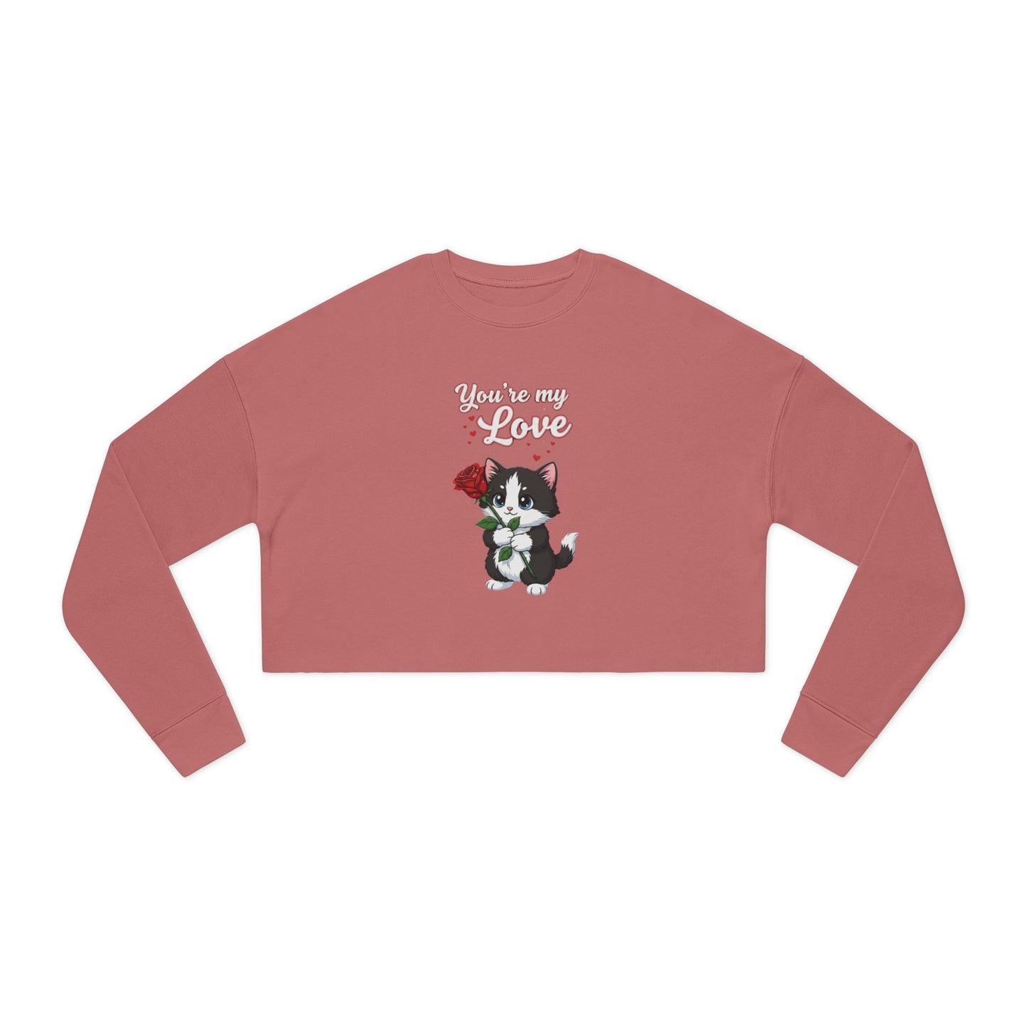 Cropped Cat Lover Women Sweatshirt - You're My Love style 1