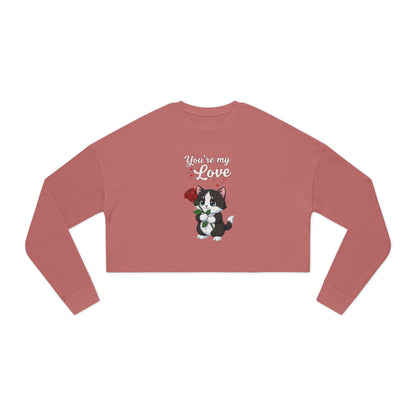 Cropped Cat Lover Women Sweatshirt - You're My Love style 1