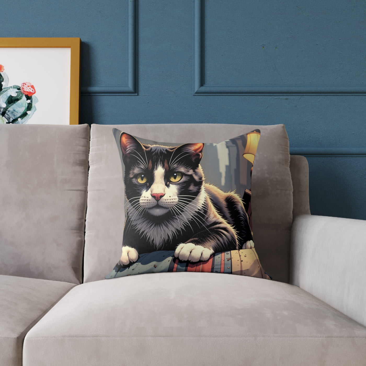 Cat Art style 1 Pillow, Pet Lover Gift, Home Decor, Animal Lover Cushion, Custom Pet Pillow