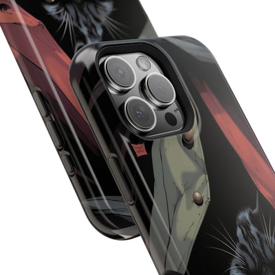 Cute Cats Magnetic Phone Case comic style 5, Cat Lover Gift, Impact-Resistant iPhone Case, Funny Pet Accessory, Unique Animal Design